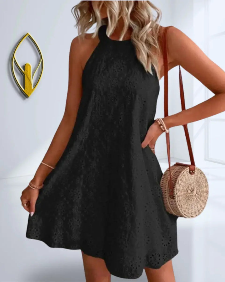 Vestido-Curto-Soltinho-Laise-Feminino-sem-Manga