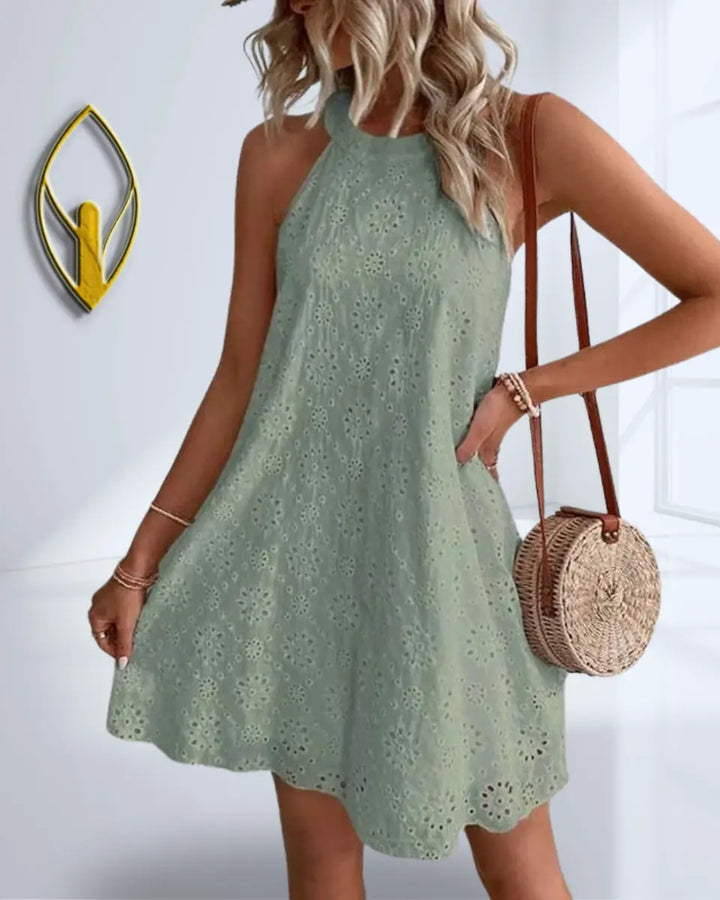 Vestido-Curto-Soltinho-Laise-Feminino-sem-Manga